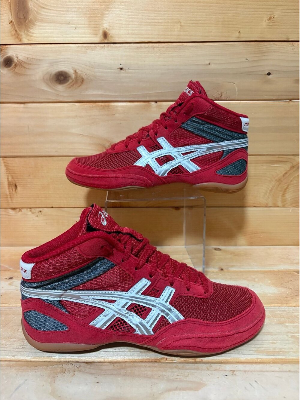 ASICS Red Matflex Wrestling Shoes - Men's Size 7.5